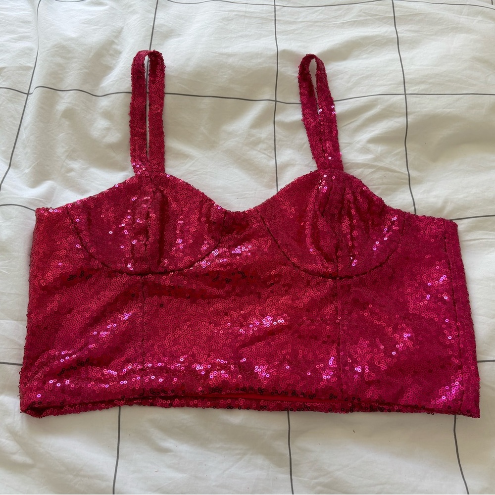 Brand new never worn sequin crop top from Etsy